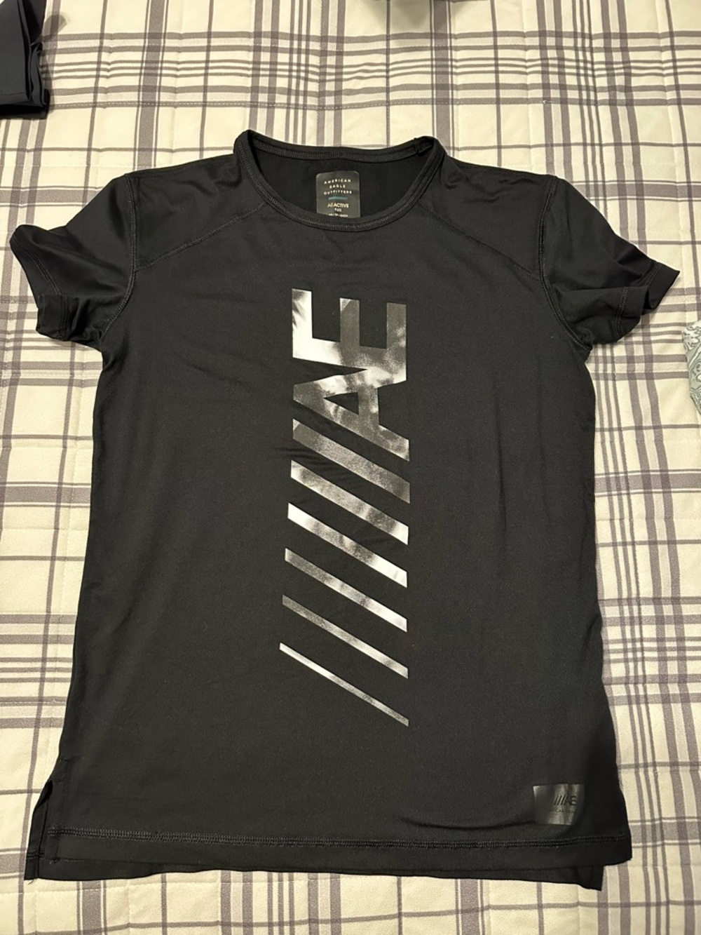 American Eagle Outfitters Black Active Tee with Subtle Accent